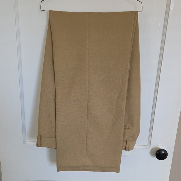 VINTAGE HABAND MENS TWILL POLYESTER PANTS KHAKI 40-L VG COND - Picture 2 of 3